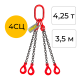 Строп цепной четырёхветвевой с самозакрывающимся крюком 4СЦ 4,25т 3,5м OCALIFT цепь Т8 G80