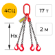 Строп цепной четырёхветвевой с укоротителем 4СЦ 17т 2м OCALIFT цепь Т8 G80