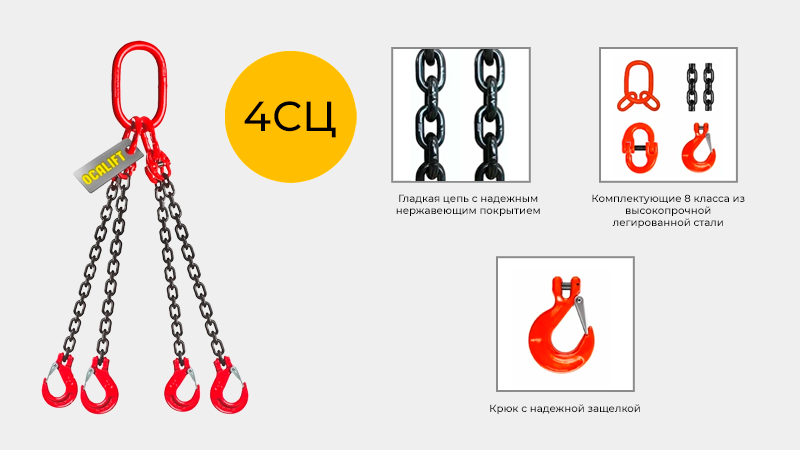 Цепной четырёхветвевой строп OCALIFT 4СЦ