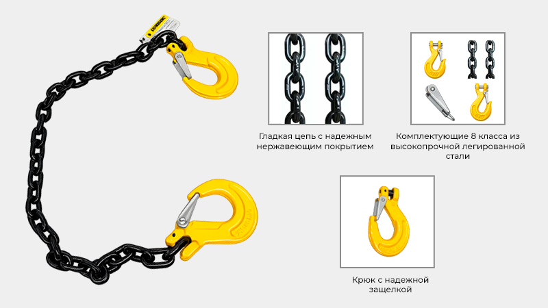 Цепной одноветвевой строп OCALIFT 1СЦ 5,7 т 2 м