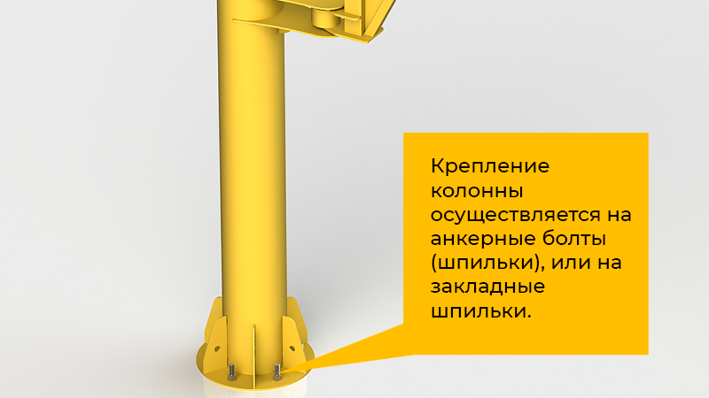 Надёжная конструкция крана с запасом прочности 40% и плавный поворот на подшипниках