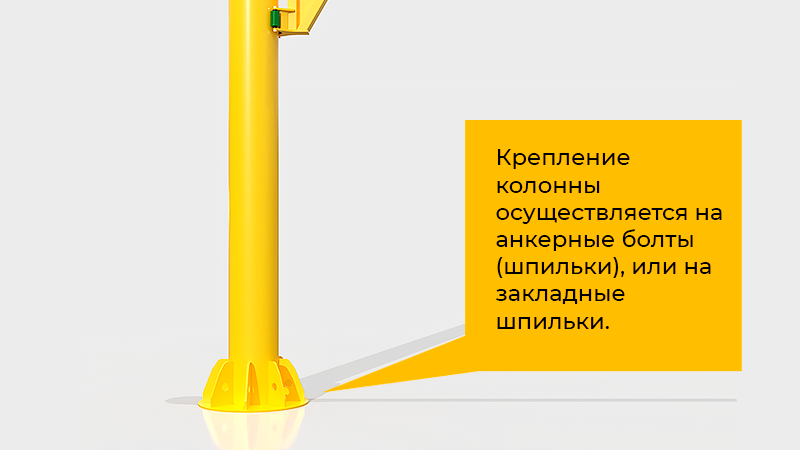 Надёжная конструкция крана с запасом прочности 40% и плавный поворот на подшипниках