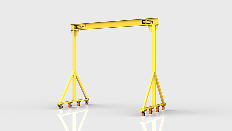 Мини-кран козловой мобильный